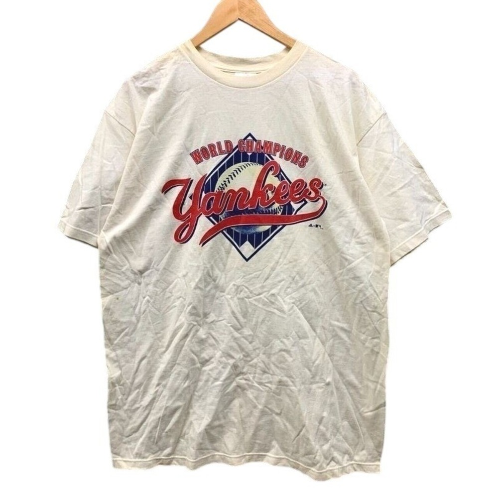 Adidas Vintage NY Yankees Graphic T-Shirt Mens L White 90s MLB Sporty Blokecore